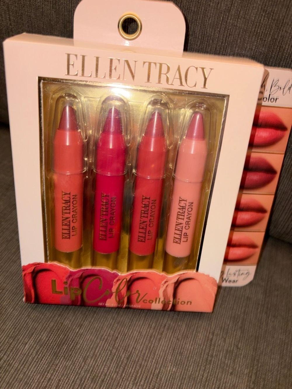 Ellen Tracy Lip Crayon Set — Peach, Fuchsia, Coral & Blush